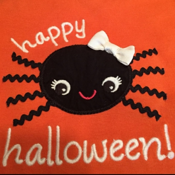 ๐๐$8 or 4/$20.Gymboree Girls Orange Happy Halloween w/ Spider L/S Shirt Size 5 - Picture 2 of 4
